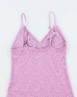Vintage Y2k 00s La Vie En Rose Lace Slip Dress - S
