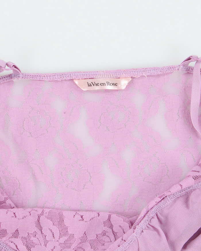Vintage Y2k 00s La Vie En Rose Lace Slip Dress - S