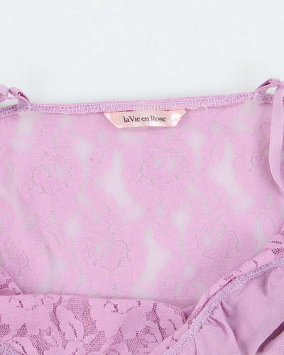 Vintage Y2k 00s La Vie En Rose Lace Slip Dress - S