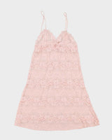 Vintage Y2k 00s La Vie Rn Rose Lace Dress - XS