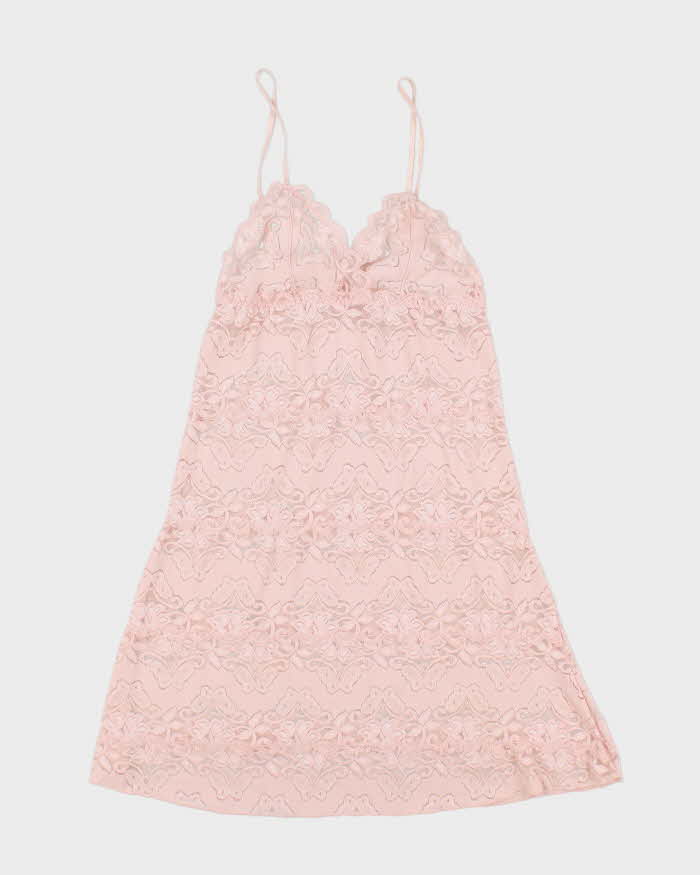 Vintage Y2k 00s La Vie Rn Rose Lace Dress - XS