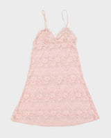 Vintage Y2k 00s La Vie Rn Rose Lace Dress - XS