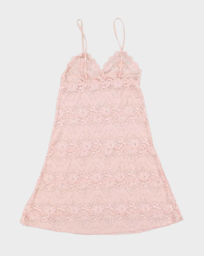 Vintage Y2k 00s La Vie Rn Rose Lace Dress - XS