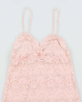 Vintage Y2k 00s La Vie Rn Rose Lace Dress - XS