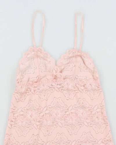 Vintage Y2k 00s La Vie Rn Rose Lace Dress - XS