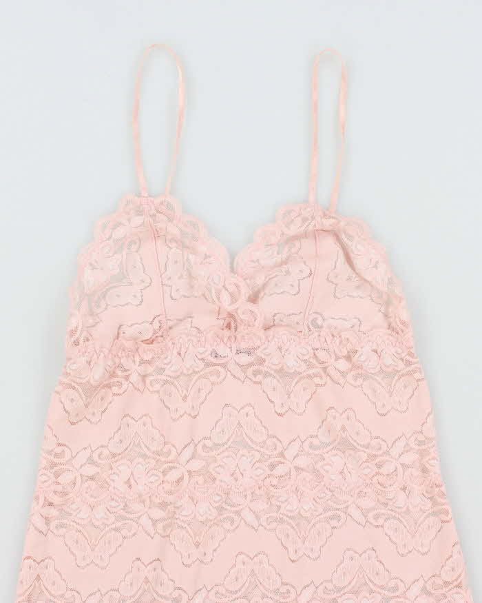 Vintage Y2k 00s La Vie Rn Rose Lace Dress - XS