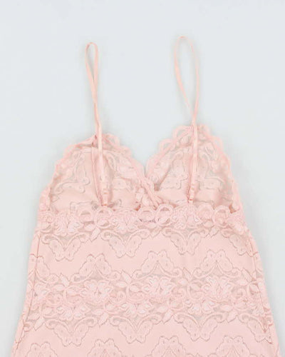 Vintage Y2k 00s La Vie Rn Rose Lace Dress - XS