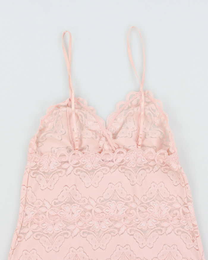 Vintage Y2k 00s La Vie Rn Rose Lace Dress - XS