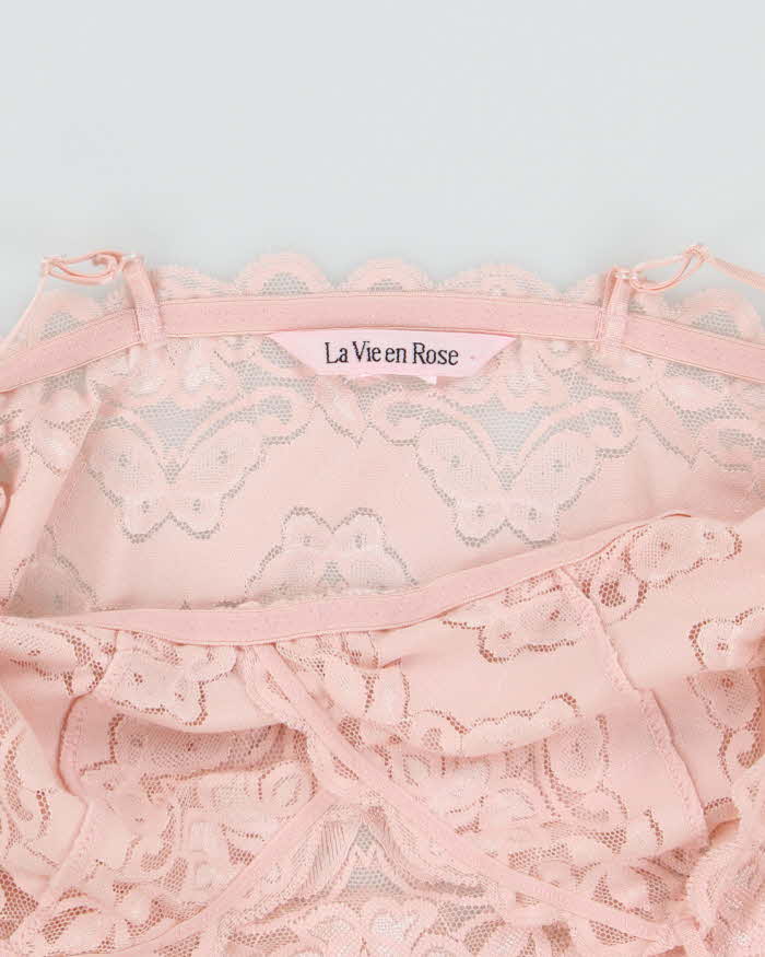 Vintage Y2k 00s La Vie Rn Rose Lace Dress - XS