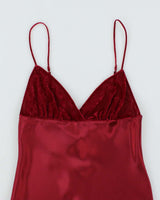 Vintage Y2k 00s La Senza Velvet &amp; Satin Dress - S