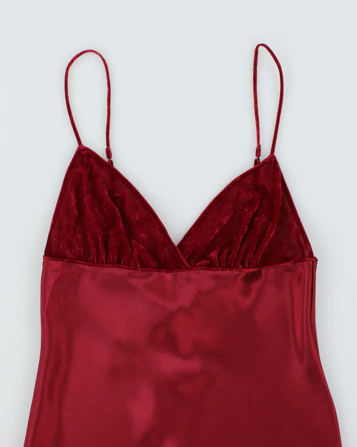 Vintage Y2k 00s La Senza Velvet &amp; Satin Dress - S