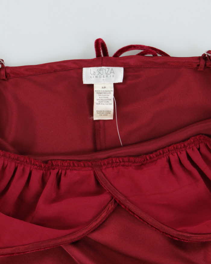 Vintage Y2k 00s La Senza Velvet &amp; Satin Dress - S