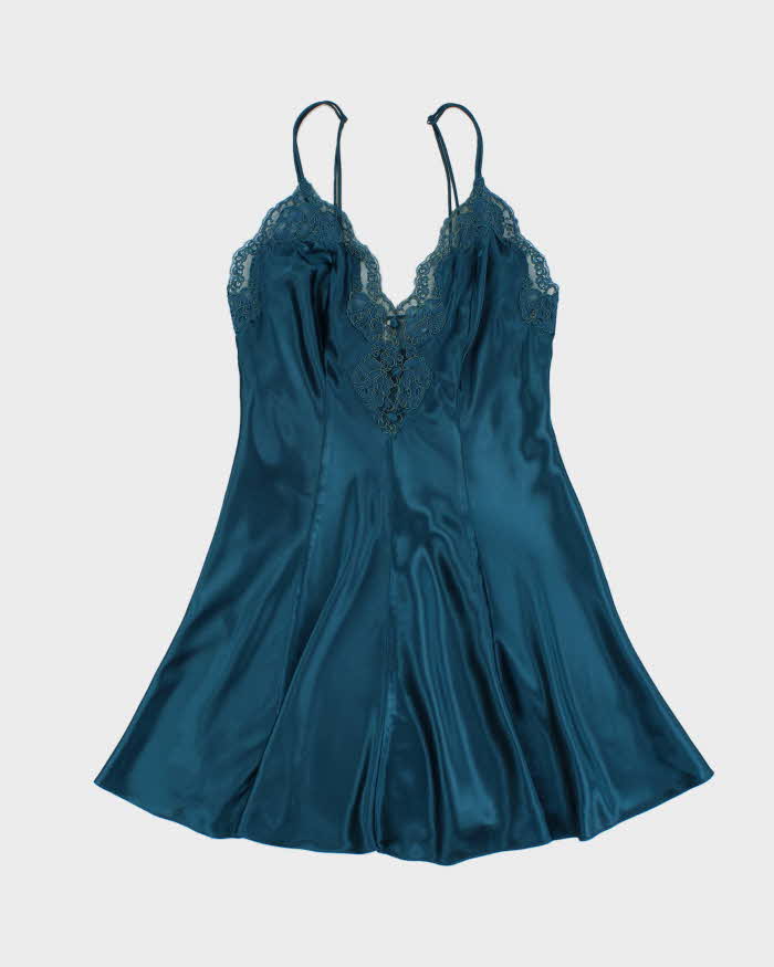 Vintage 90s Silk &amp; Satin Slip Dress - M