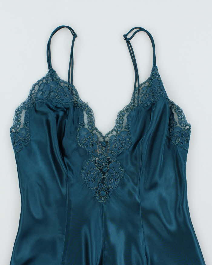 Vintage 90s Silk &amp; Satin Slip Dress - M