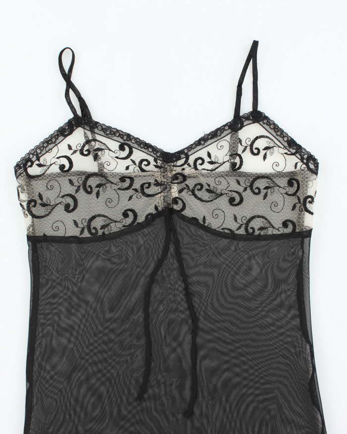 Vintage Y2k 00s Cotteli Collection Mesh Slip Dress - M