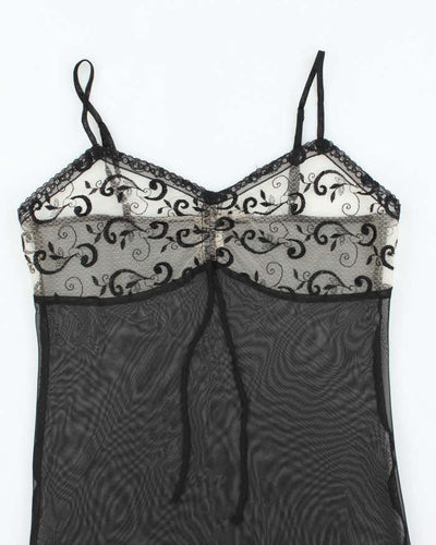 Vintage Y2k 00s Cotteli Collection Mesh Slip Dress - M