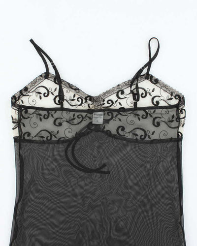 Vintage Y2k 00s Cotteli Collection Mesh Slip Dress - M