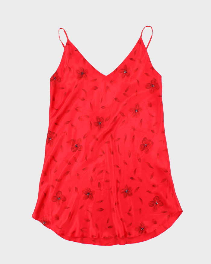 Vintage Y2k 00s La Senza Beaded Silk Slip Dress - XL