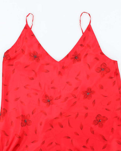Vintage Y2k 00s La Senza Beaded Silk Slip Dress - XL