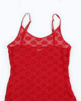 Vintage Y2k 00s La Vie En Rose Mesh Slip Dress - S