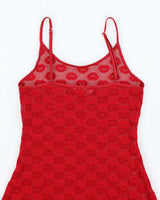 Vintage Y2k 00s La Vie En Rose Mesh Slip Dress - S