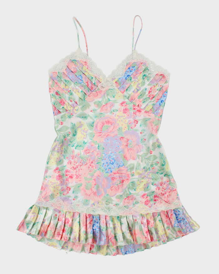 Vintage 80s Victoria's Secret Floral Slip Dress - M