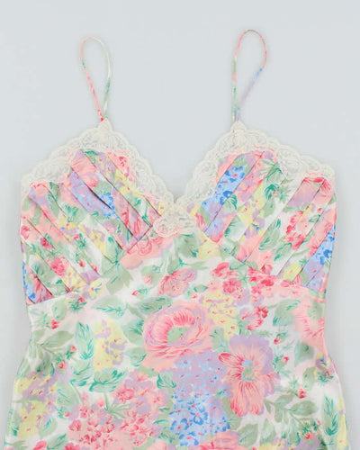 Vintage 80s Victoria's Secret Floral Slip Dress - M