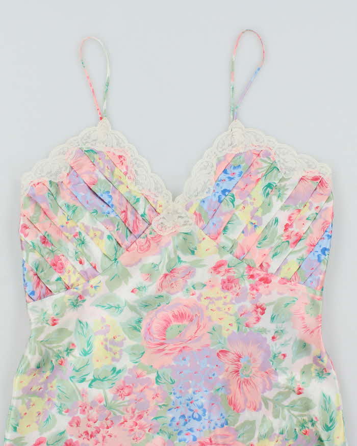 Vintage 80s Victoria's Secret Floral Slip Dress - M