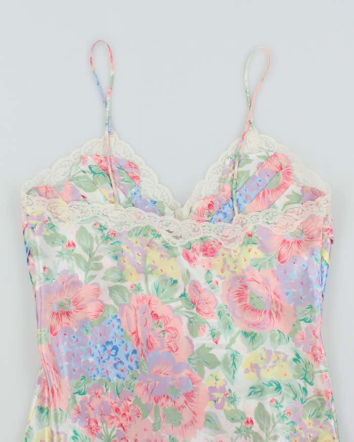 Vintage 80s Victoria's Secret Floral Slip Dress - M