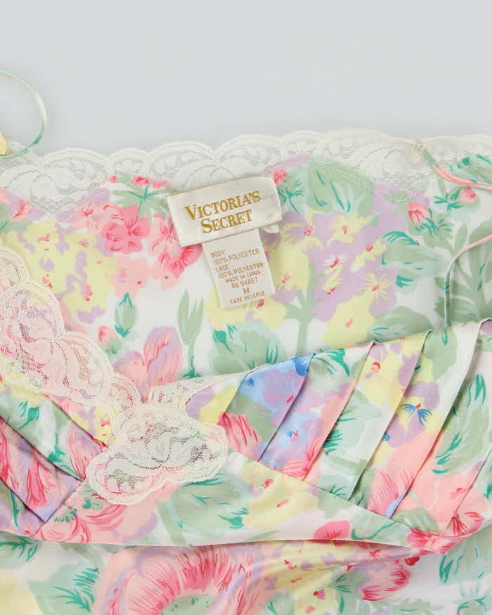 Vintage 80s Victoria's Secret Floral Slip Dress - M