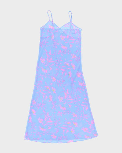 Vintage Y2k 00s La Vie En Rose Mesh Slip Dress - M