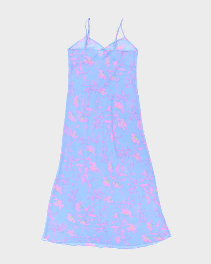Vintage Y2k 00s La Vie En Rose Mesh Slip Dress - M