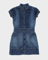 Vintage Y2k 00s Streetwear Society Denim Dress - S