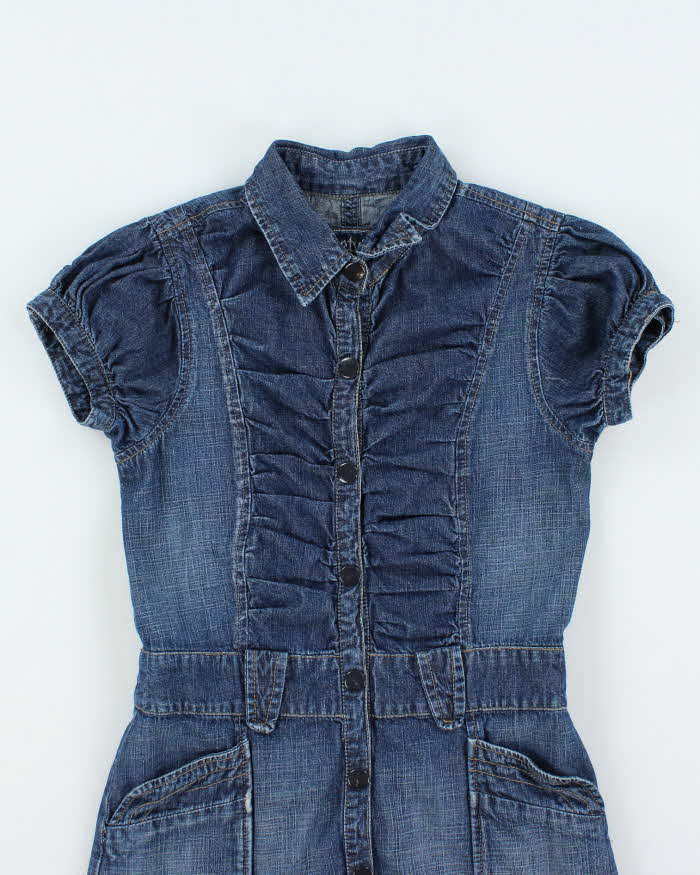 Vintage Y2k 00s Streetwear Society Denim Dress - S