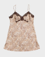 Vintage Y2k 00s La Senza Leopard Print Slip Dress - M