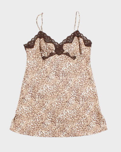 Vintage Y2k 00s La Senza Leopard Print Slip Dress - M