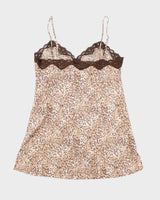 Vintage Y2k 00s La Senza Leopard Print Slip Dress - M