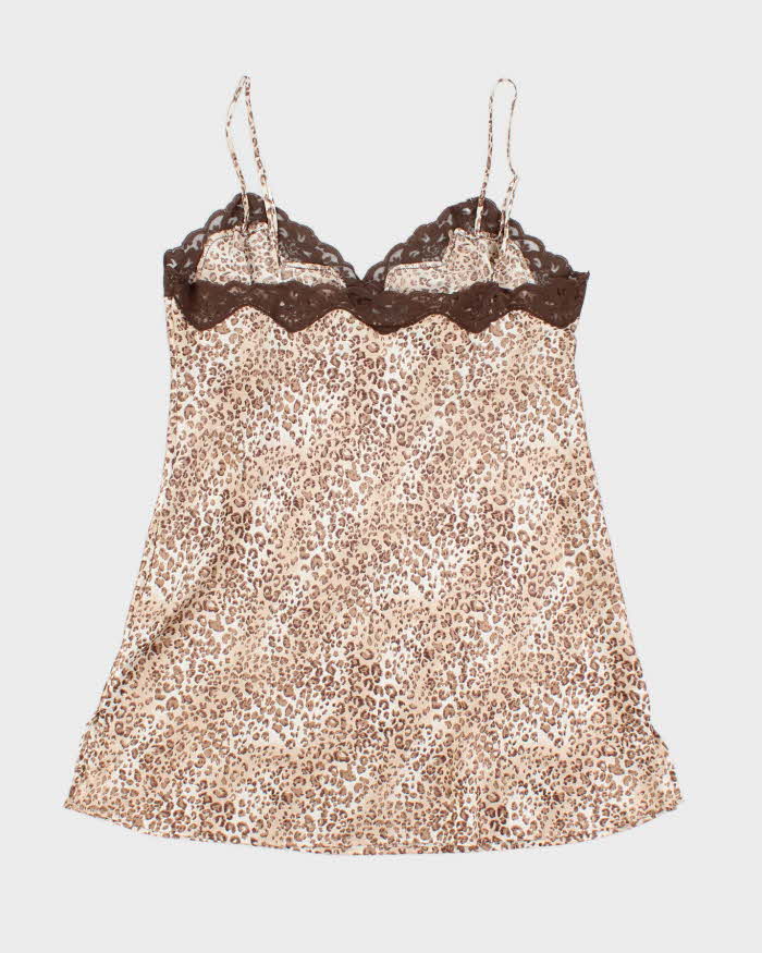 Vintage Y2k 00s La Senza Leopard Print Slip Dress - M