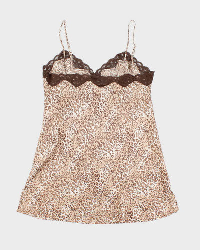 Vintage Y2k 00s La Senza Leopard Print Slip Dress - M
