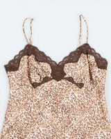 Vintage Y2k 00s La Senza Leopard Print Slip Dress - M
