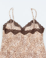 Vintage Y2k 00s La Senza Leopard Print Slip Dress - M