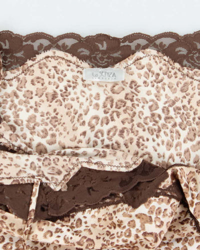 Vintage Y2k 00s La Senza Leopard Print Slip Dress - M