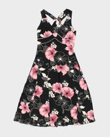 Y2K Blu Heaven Black and Pink Hawaiian Dress - S