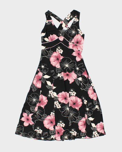 Y2K Blu Heaven Black and Pink Hawaiian Dress - S