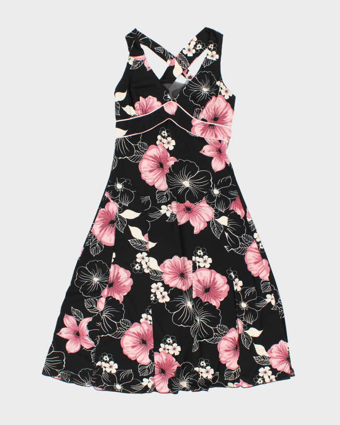 Y2K Blu Heaven Black and Pink Hawaiian Dress - S