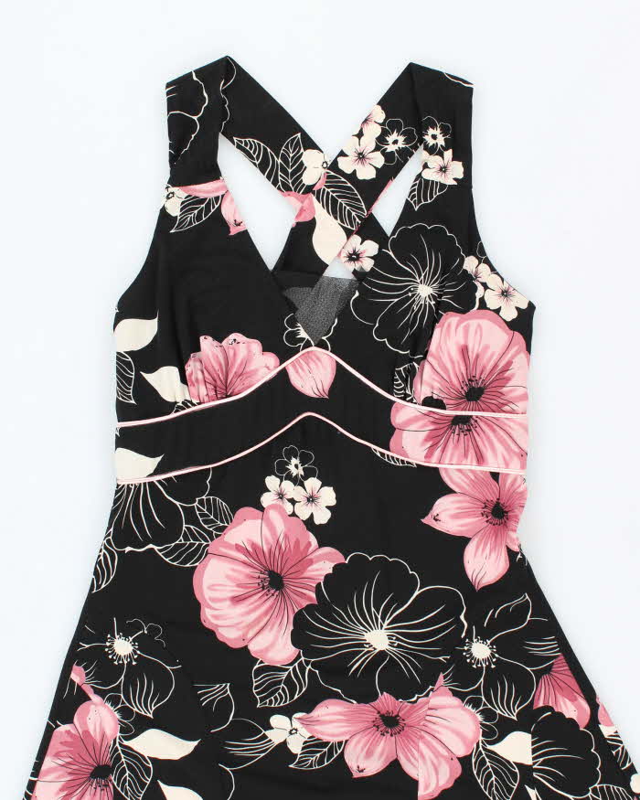 Y2K Blu Heaven Black and Pink Hawaiian Dress - S