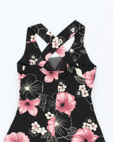 Y2K Blu Heaven Black and Pink Hawaiian Dress - S