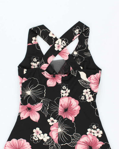 Y2K Blu Heaven Black and Pink Hawaiian Dress - S
