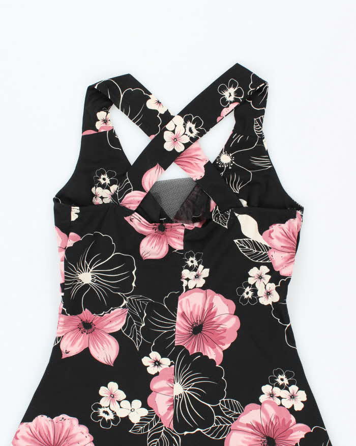 Y2K Blu Heaven Black and Pink Hawaiian Dress - S
