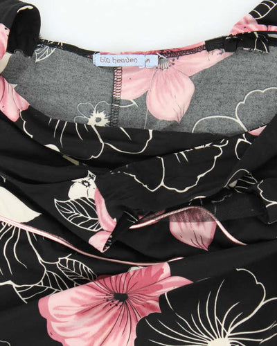 Y2K Blu Heaven Black and Pink Hawaiian Dress - S